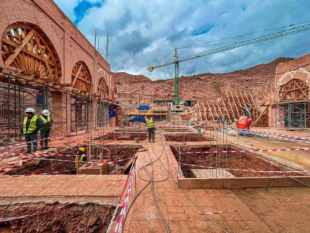 Restauration de la Mosquée de Tinmel — tirants d'ancrage