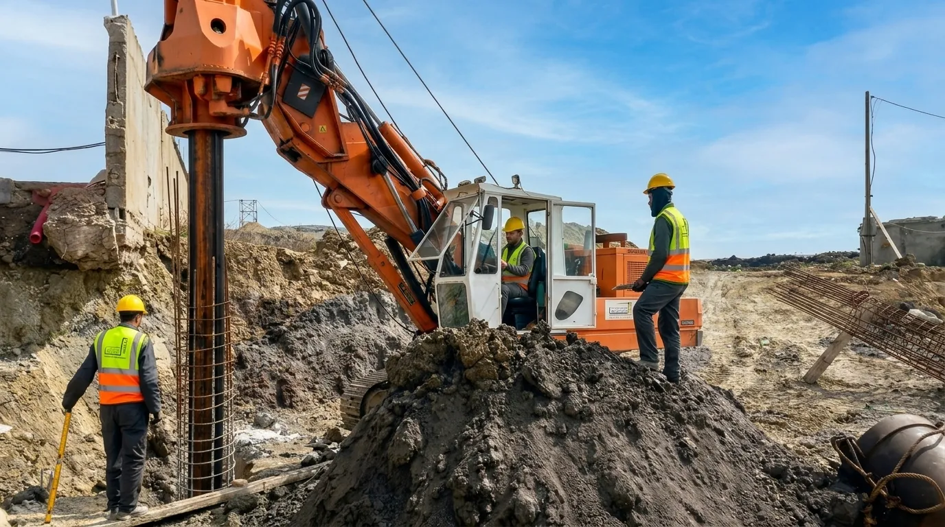 Stabilisation de talus à Nador — forage de pieux